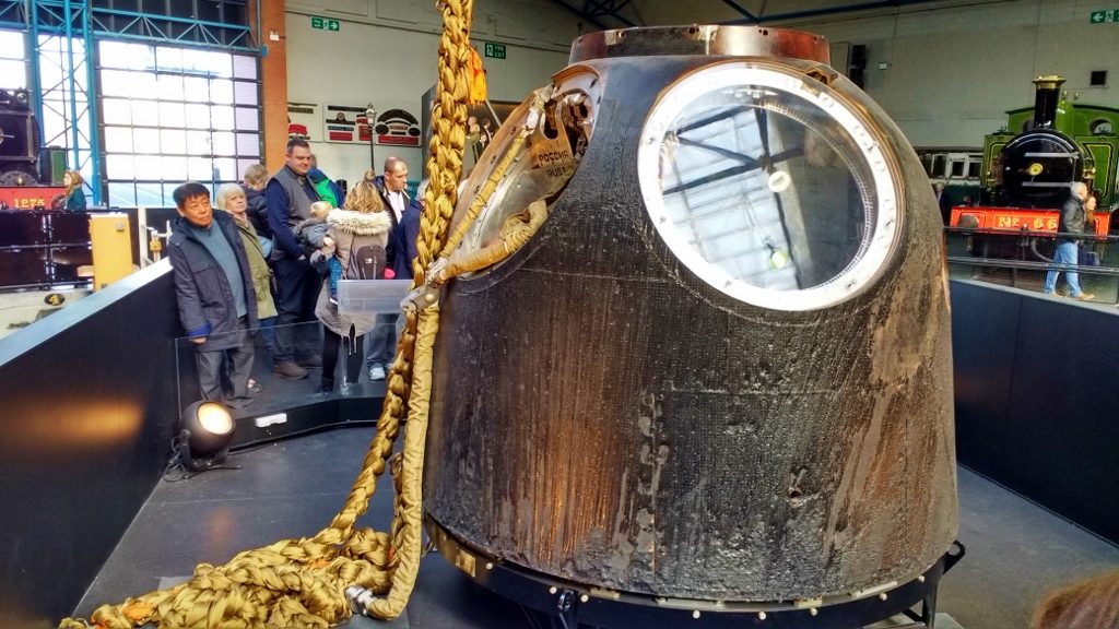 Tim Peake's spacecraft in the National Railway Museum, York