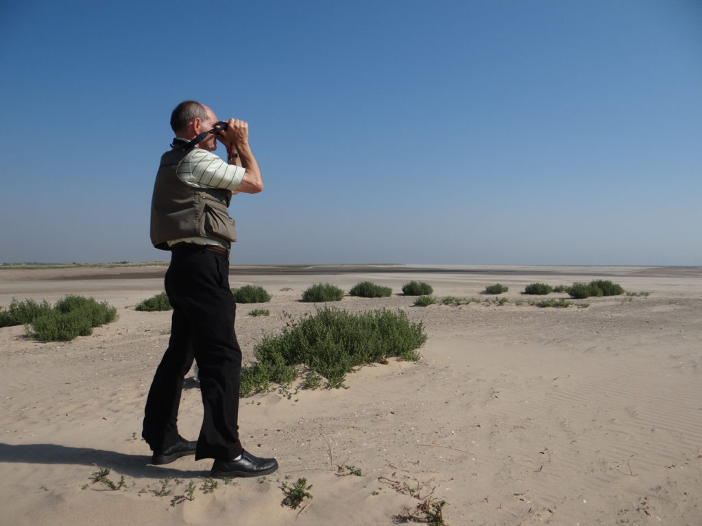 Dad watching his beloved 'bods' out at Gibraltar Point near Skegness
