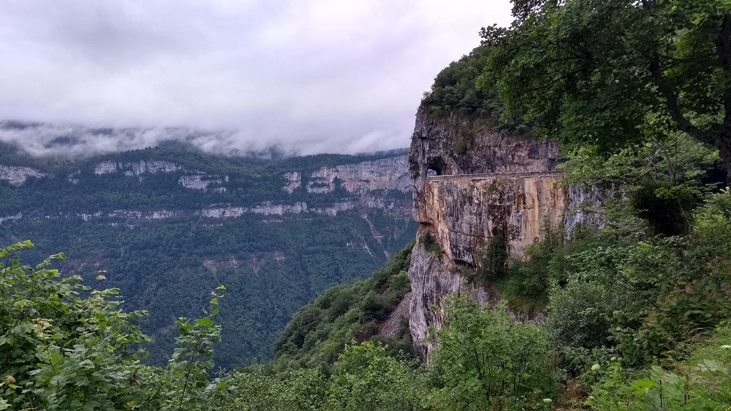 Coming from St-Jean-en-Royans, this is the first view of the cliff road you get. Jaw-dropping stuff.