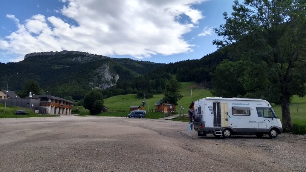 Free motorhome aire in Lanes-en-Vercors, just south-west of Grenoble