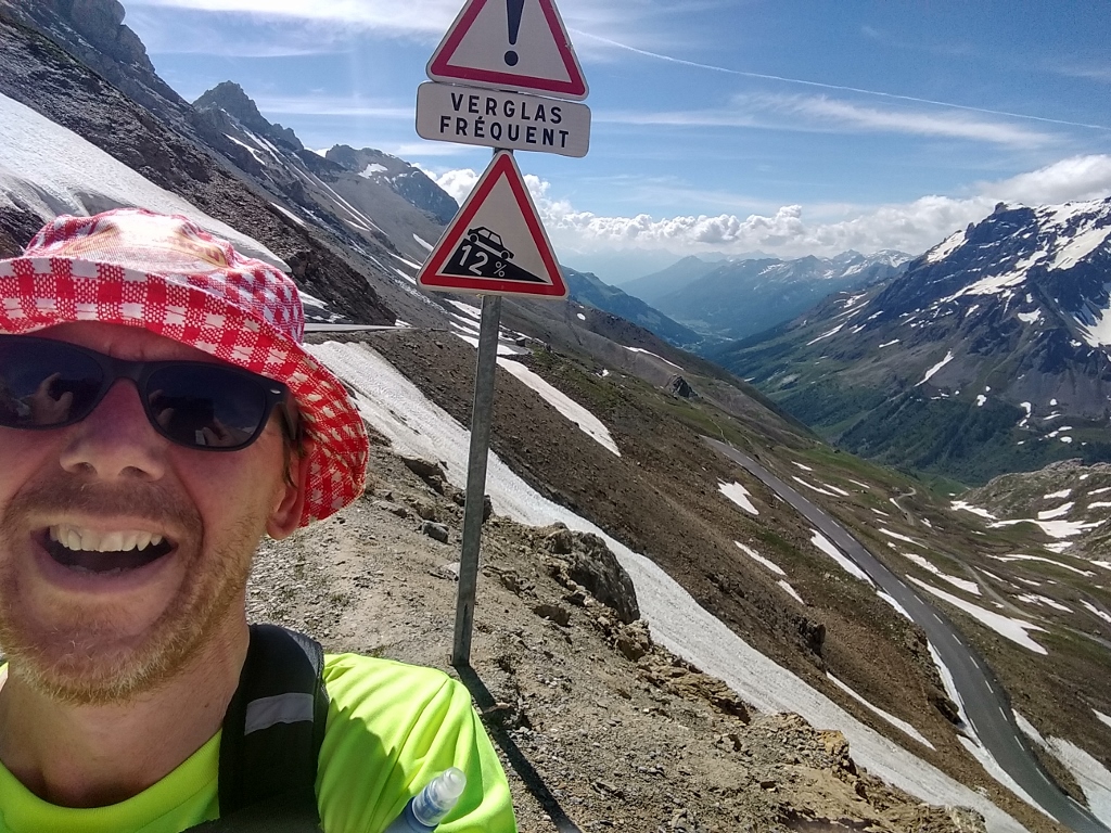 A very happy me at the top of the Col du Galibier, woo hoo!