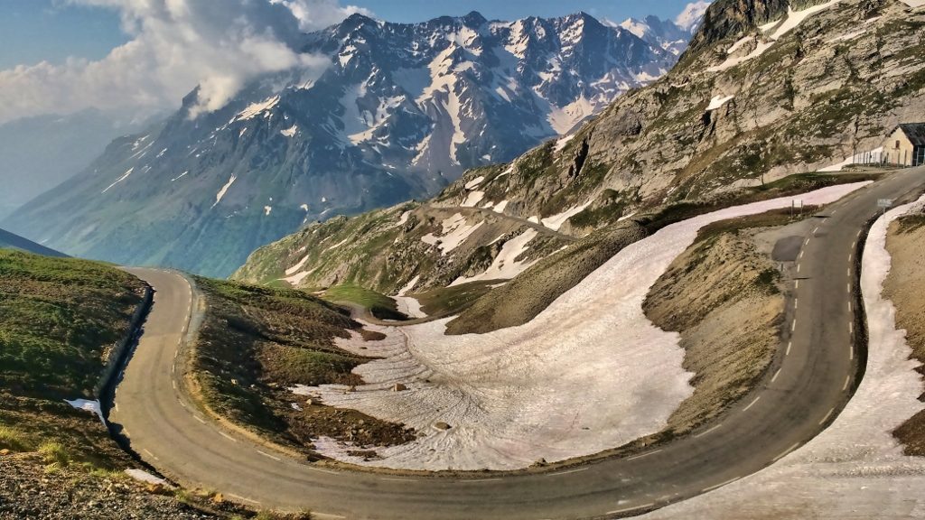 Driving up the Col du Galibier