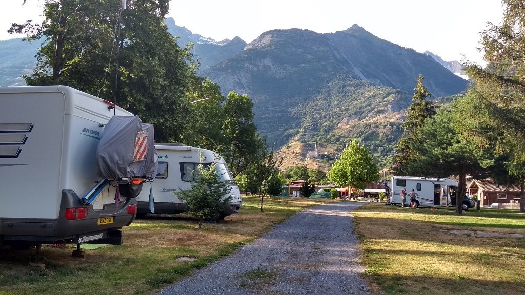 The campsite at Raron, Switzerland