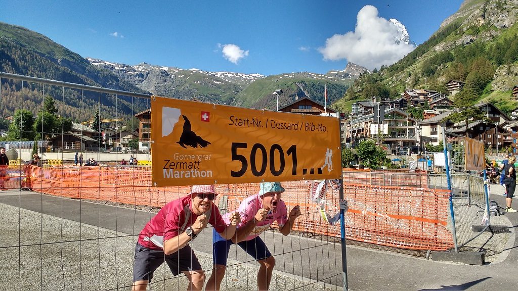 Me and Phil getting buzzing for the run at Zermatt 2018!