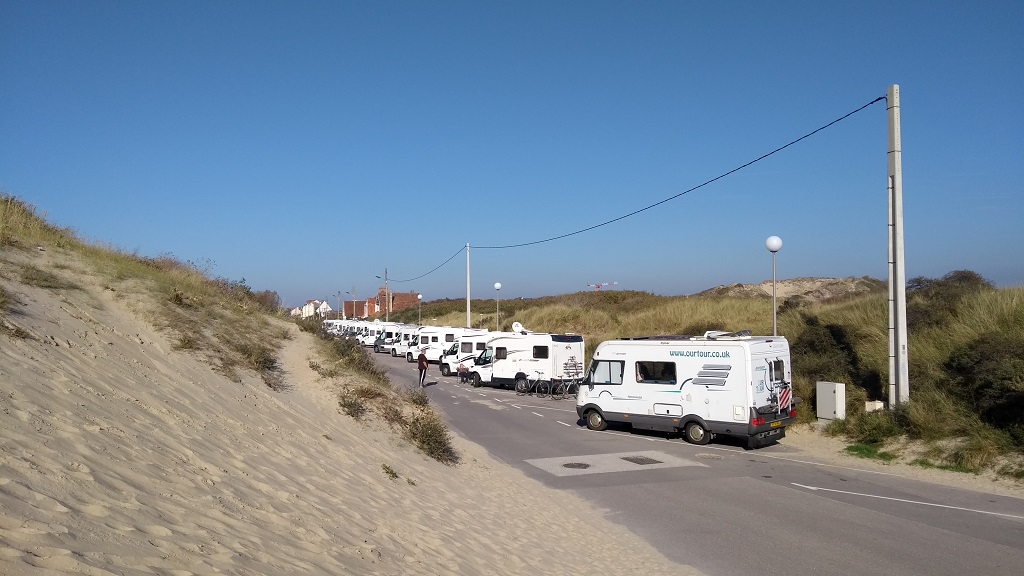The free motorhome aire at Stella Plage on the Opal Coast