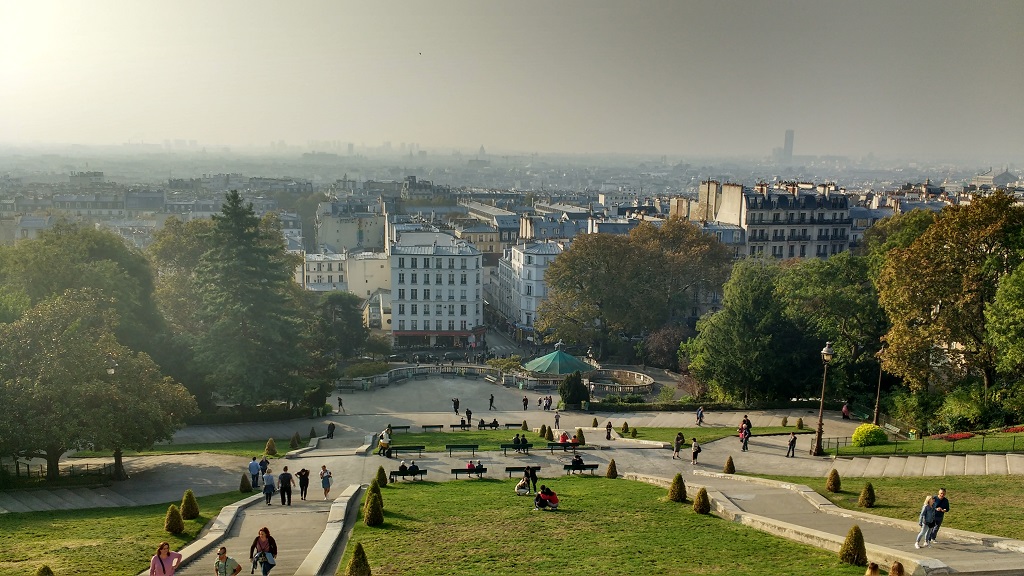 The view of an Autumnal Paris from Sacre Coeur