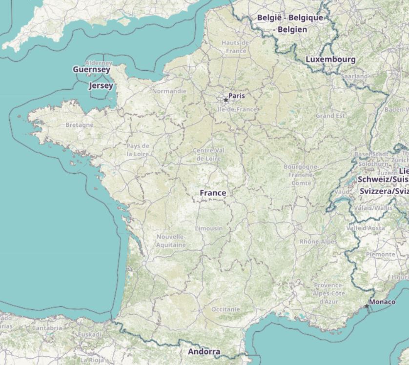 Map of France Motorhome