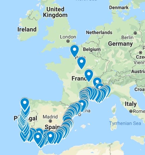 The Edge of Europe Motorhome Tour Travel Map
