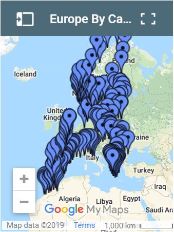 Europe by Camper Google Map Motorhome Stopovers