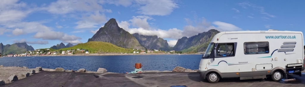 Zagan, our latest Hymer B544, in the Lofoten Islands, Norway