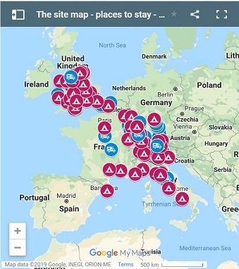 Motorhome Voyager Stopover Tour Map Europe