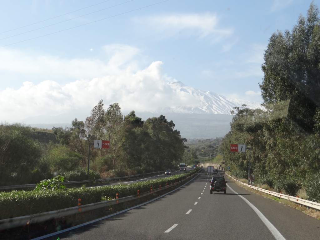 Driving to Mount Etna Sicily Italy Motorhome
