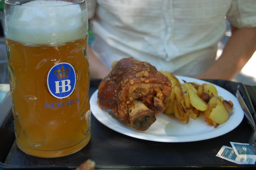 Beer and Schweinshaxe in Munich Bavaria Bayern