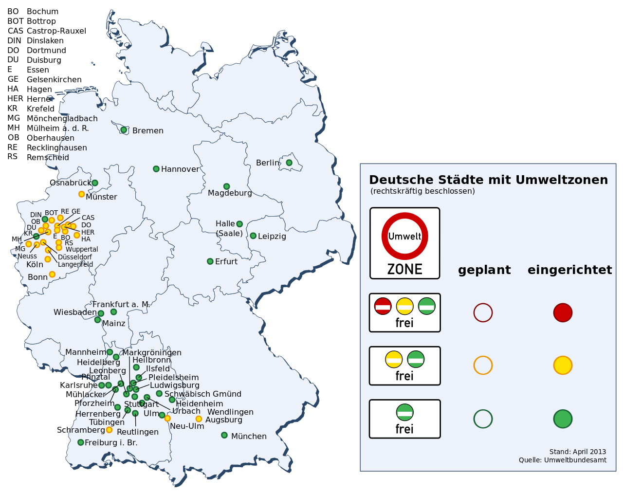 Wikipedia Umweltzone Germany Map