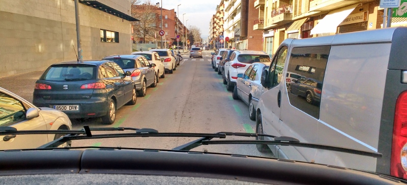motorhome driving in Girona, Spain