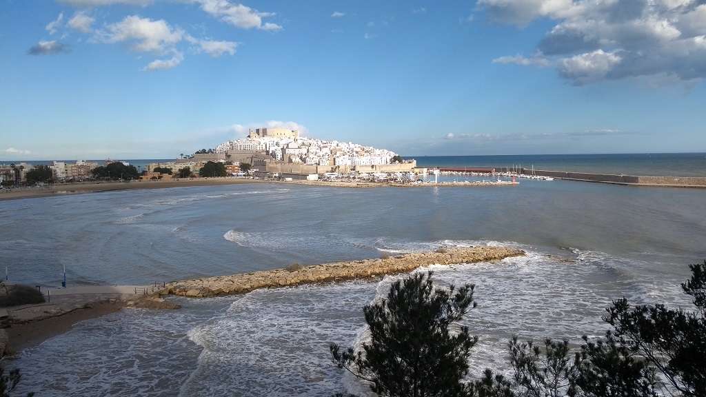 Peniscola and the fishing port from the south