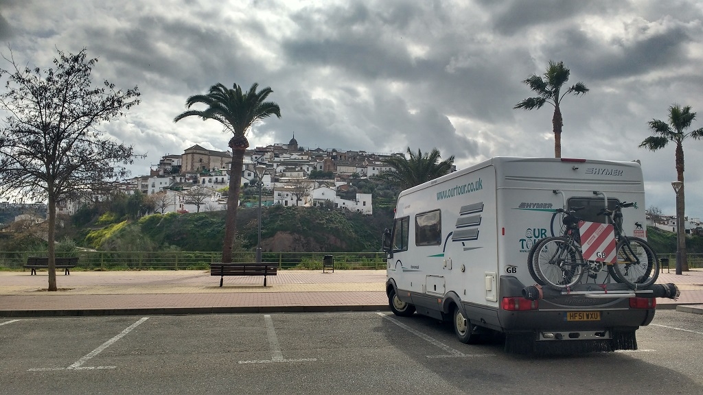 Our Motorhome's Overnight Spot Opposite Montoro, Andalusia, Spain 