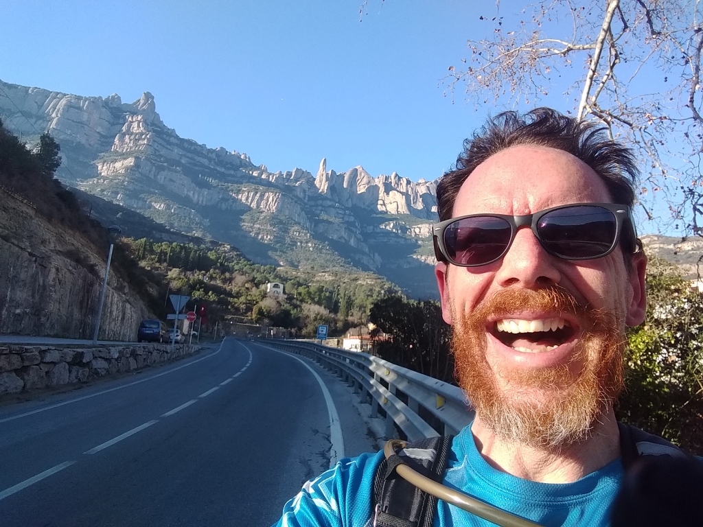 Half way through a 10 mile run at Montserrat in Spain - five miles of uphill running to go. A fantastic run, I loved it!