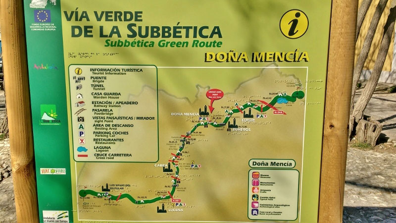 information board for via verde de la subbetica