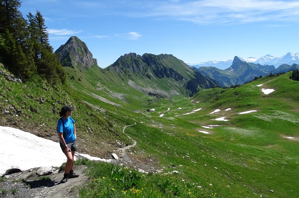 Looking back towards the Leiterepass in the Gantrisch Nature Park