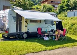 Motorhome at Camping Stuhlegg in Switzerland