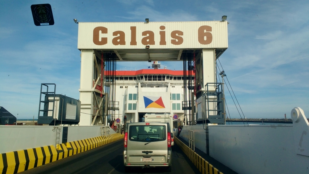boarding ferry at calais, France