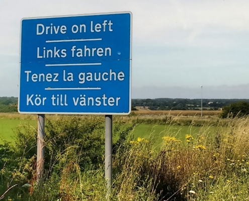 Drive on left sign UK