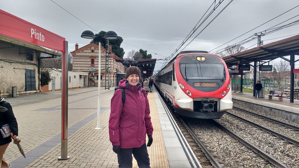 Grabbing the train into Madrid from Pinto