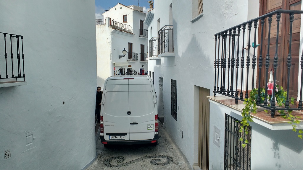 Our stomachs turned at the idea of trying to drive a van through Frigiliana!
