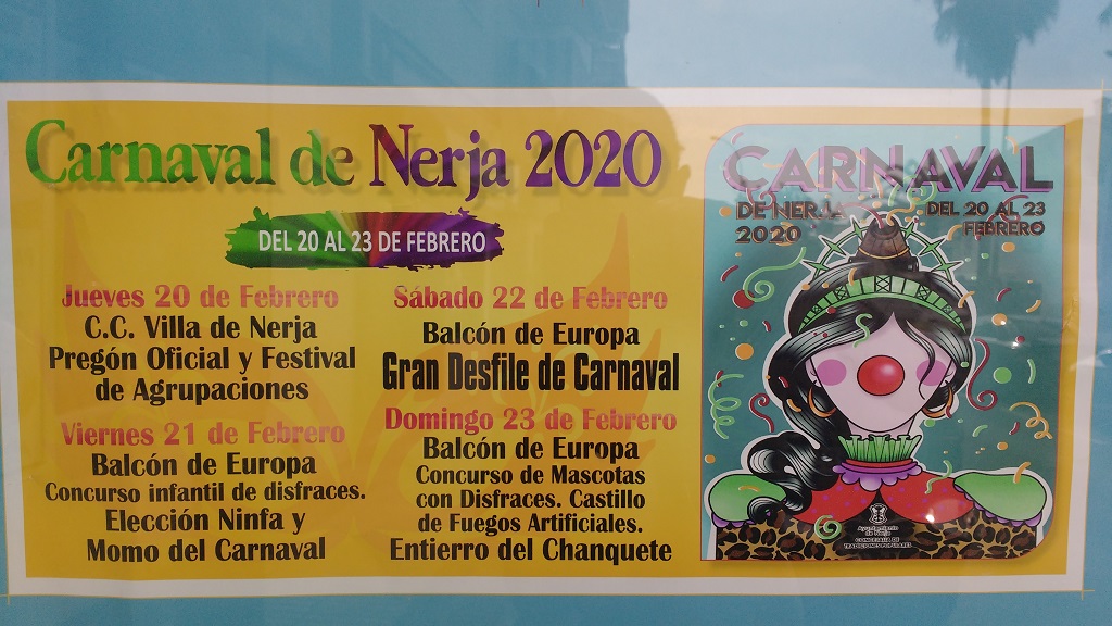 Spain loves a good festival! The Nerja 'Carnaval' takes place before we're due to leave.