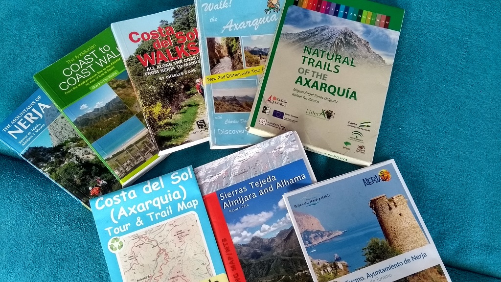 A collection of hiking maps and books for the Nerja, Axarquia and Malaga Areas