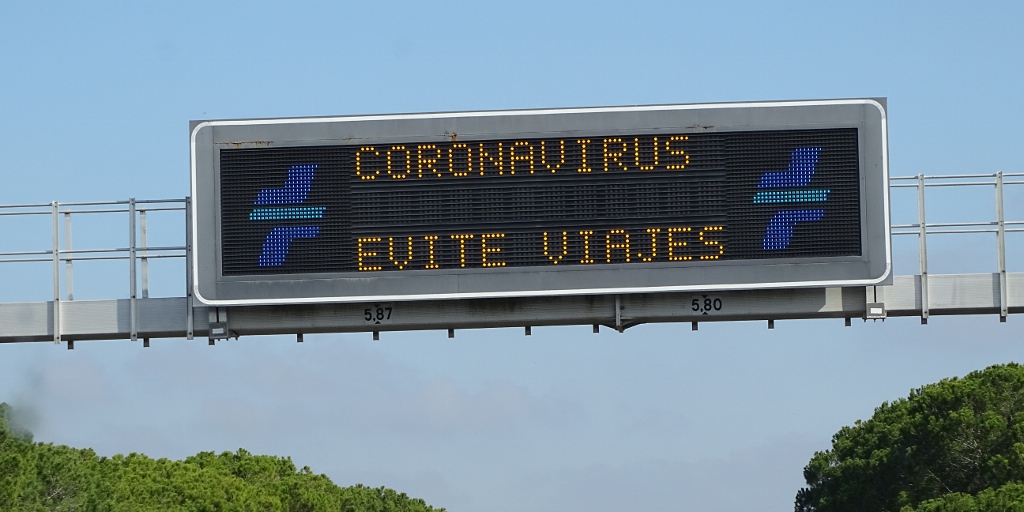 coronavirus road signs spain