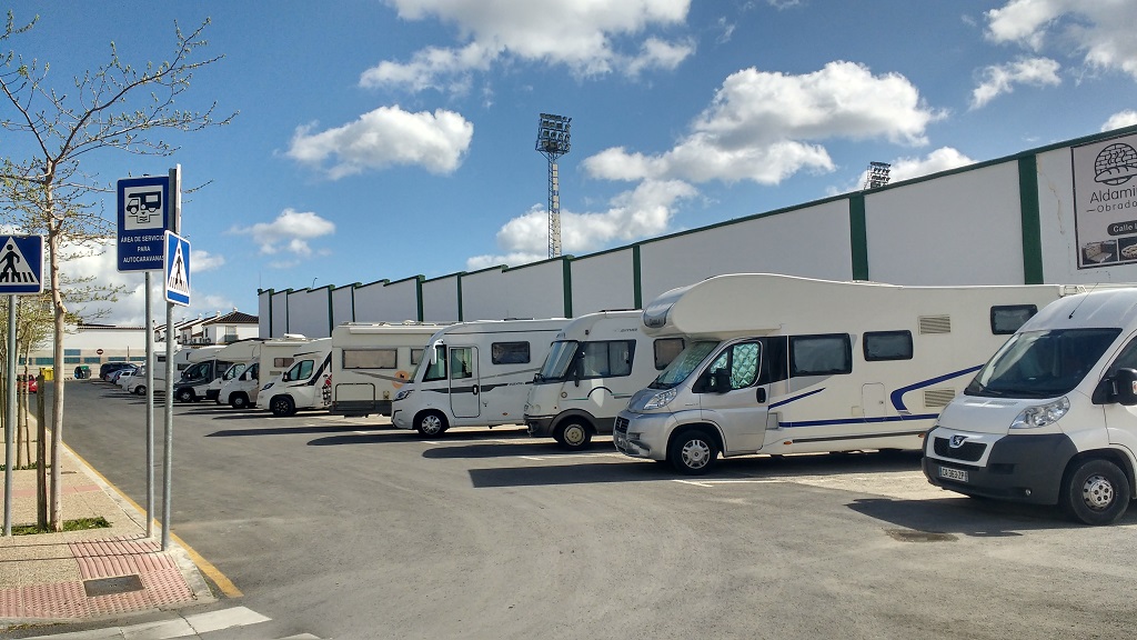 The motorhome aire in Antequera, Andalusia, Spain