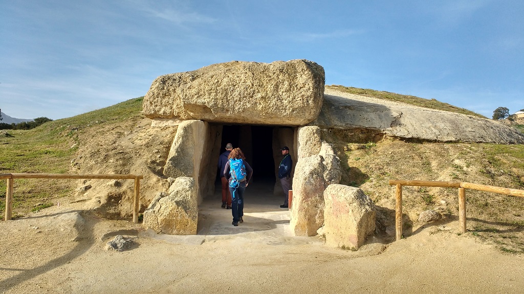The outside of the Menga Dolmen, the largest in Europe