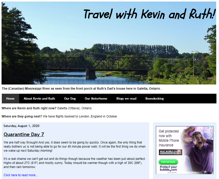 Travel with Kevin and Ruth Motorhome RV Blog