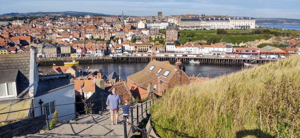 Whitby, from the top of the famous 199 steps to the Abbey