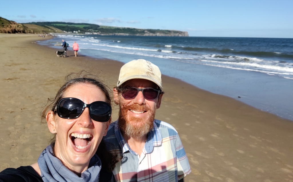 walking along the beach from whitby to sandsend