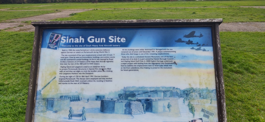 One of the many information boards - this one for the Sinah Gun Site on Hayling Island