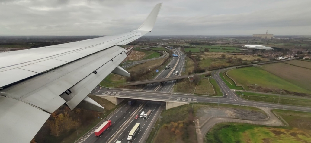 The next coming into land at the M1