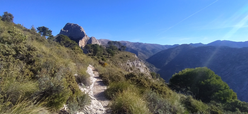 The summit of Almendrón can be seen better on the way up the trail
