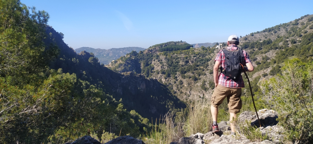 man hiking Spainish mountain costa del sol Nerja Frigiliana GR-249