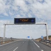 state of alarm motorway sign Spain