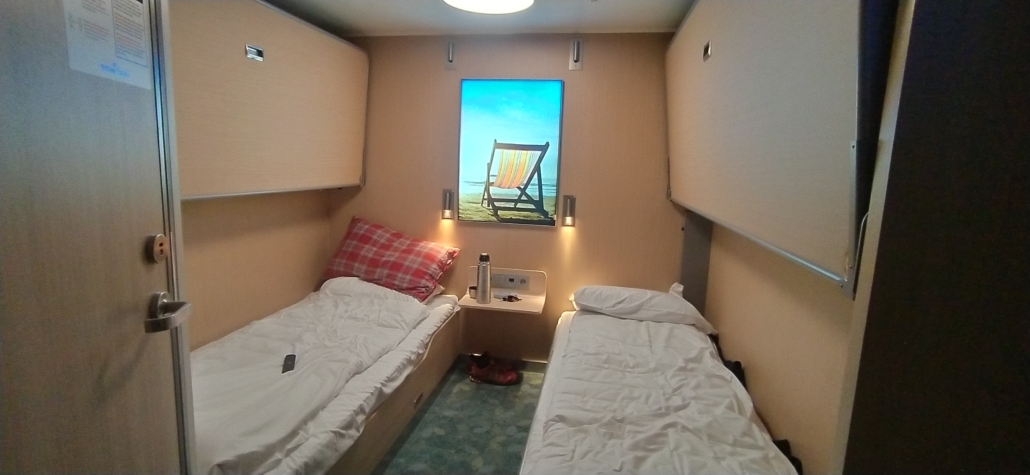 Our four-berth inside cabin on the Brittany Ferries Galicia