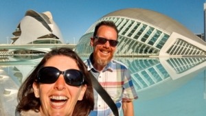 Julie and Jason Buckley at Valencia on a Motorhome Tour of Spain