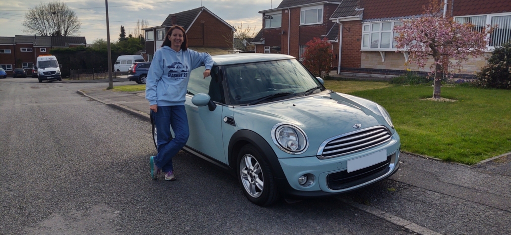 Ju with our new BMW-made Mini Clubman