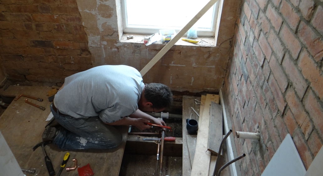 Replumbing a stripped-out bathroom
