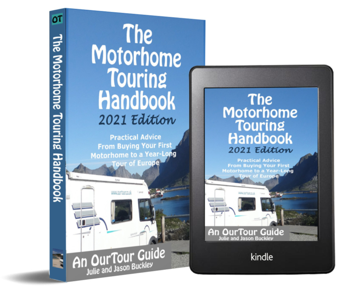 The Motorhome Touring Handbook from Ourtour, available as a paperback and eBook