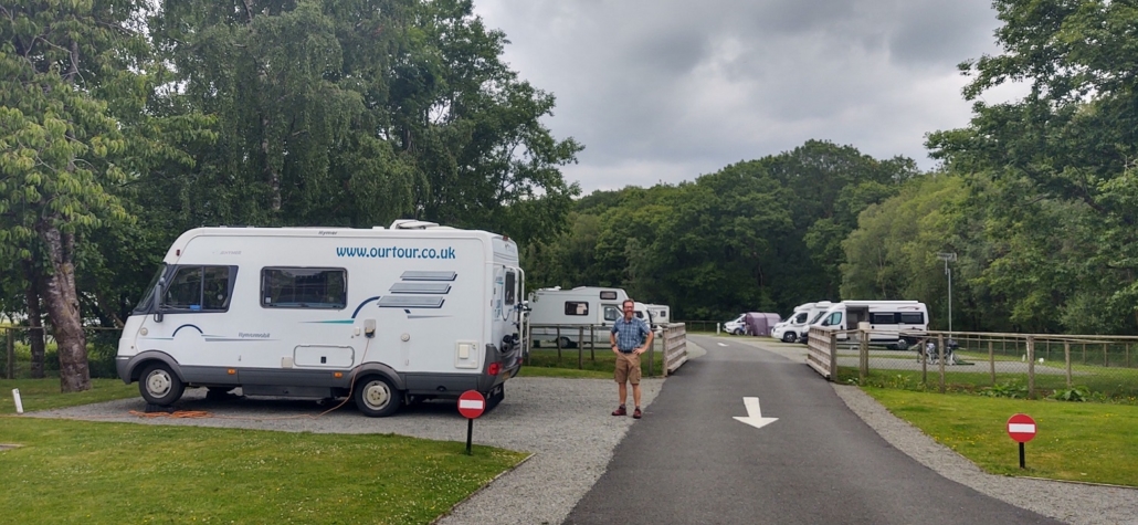 Our motorhome in the Llanberis Touring Park, Snowdonia