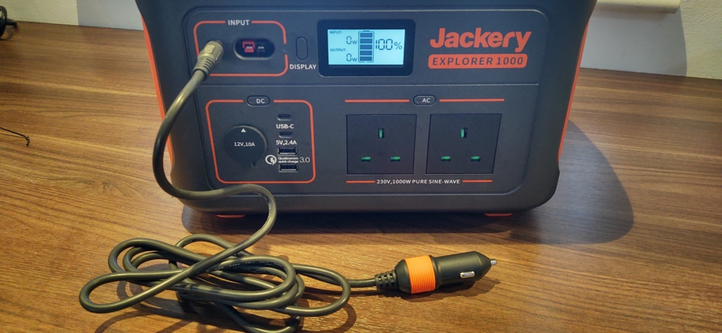 The Jackery Explorer's Cigarette Lighter Socket Charging Cable