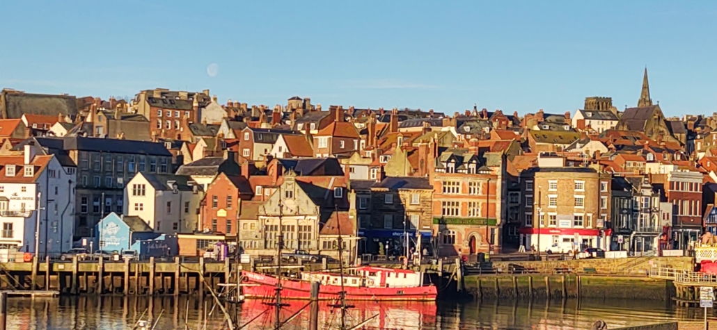 The view across Whitby harbour from our AirBnB